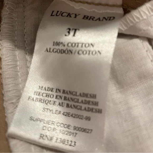 NEW Lucky Brand Khaki Shorts Boys’ Size 3T Cotton adjustable waistband pockets - Picture 9 of 9